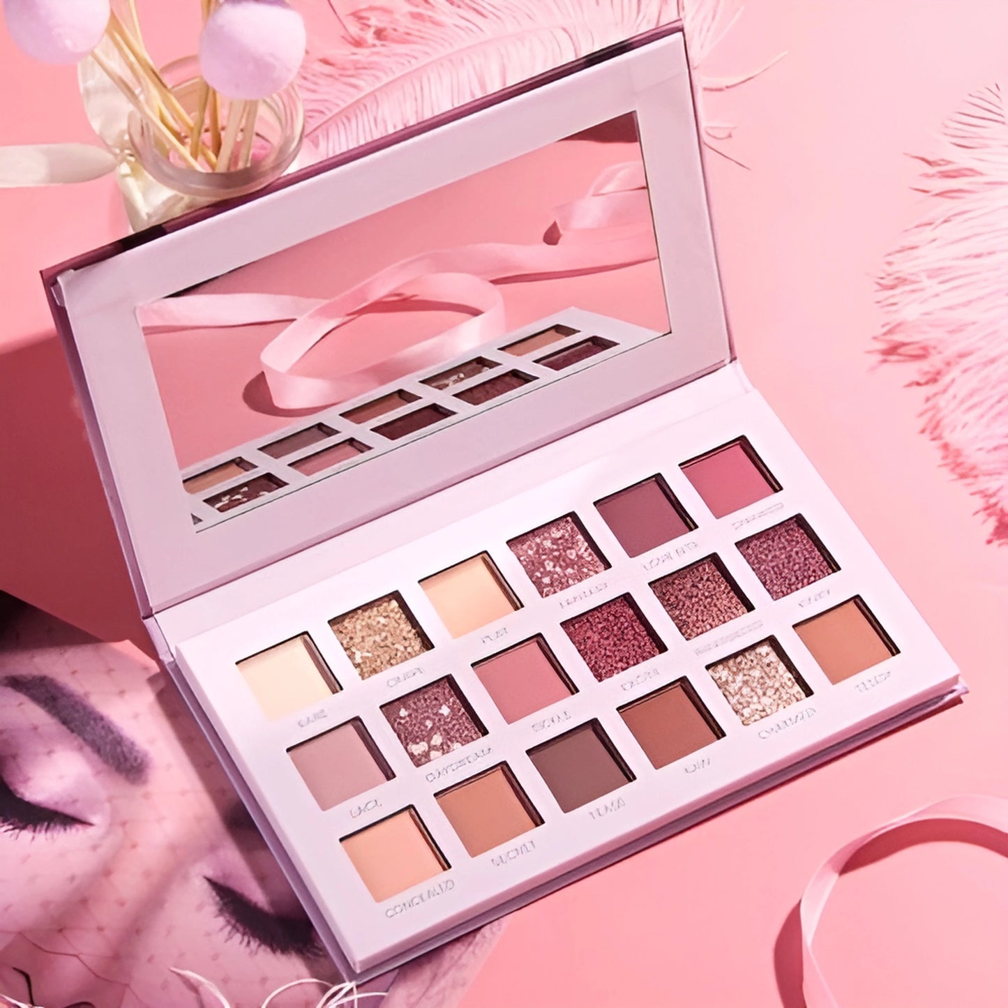 18-in-1 Glam Eyeshadow Palette – Matte, Shimmer & Glitter Finish | Long-Lasting Eye Makeup