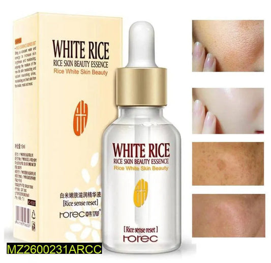 White Rice Skin Beauty Essence by Rorec – Brightening & Hydrating Serum for Glowing, Smooth Skin
